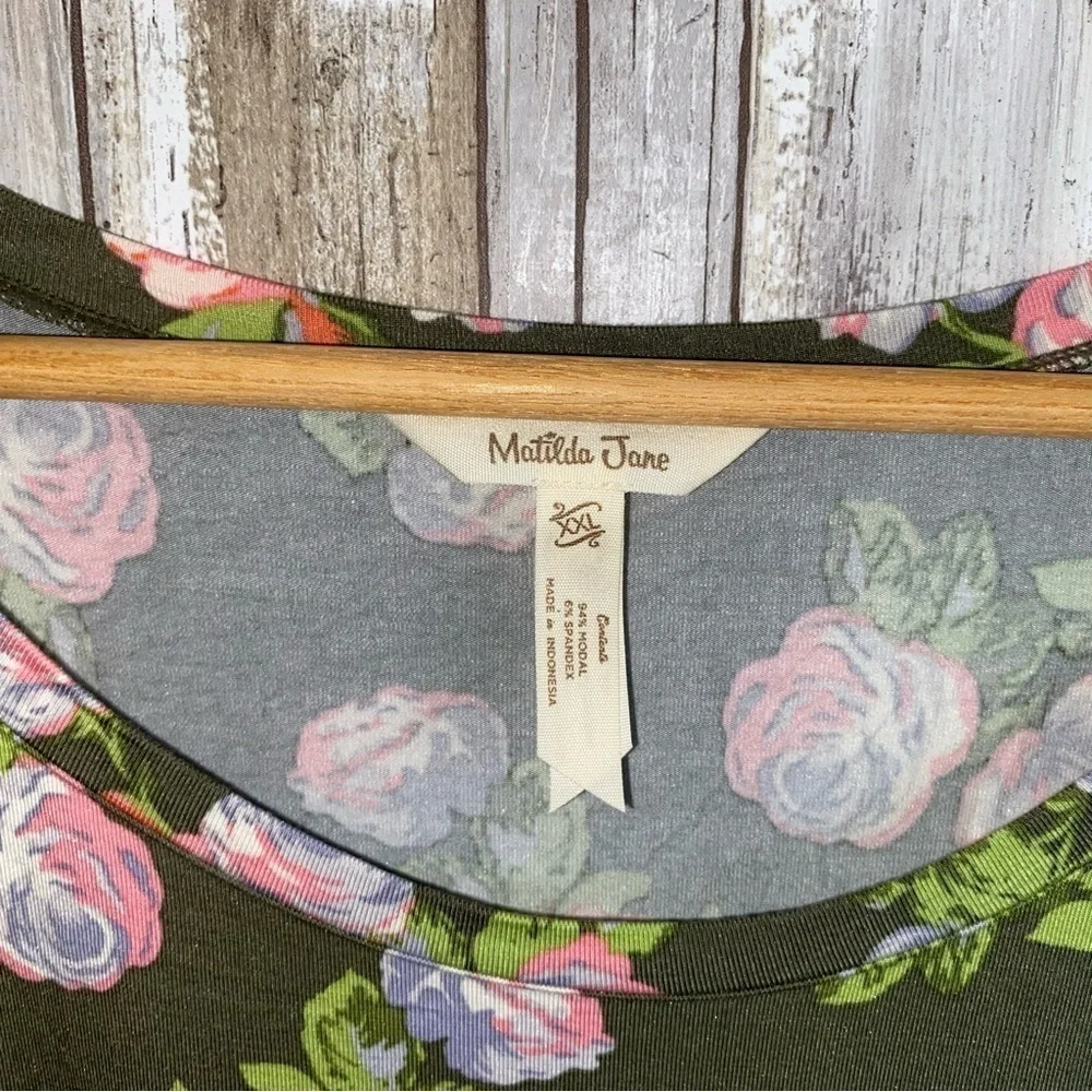 Matilda Jane Let’s Go Together Olive Floral Blouse - Picture 5 of 5